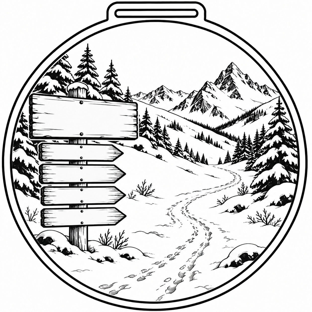 Modèle 11 : Trail hiver et neige, visuel original avant personnalisation