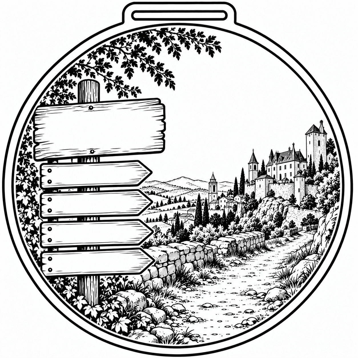 Modèle 13 : Château et patrimoine, visuel original avant personnalisation