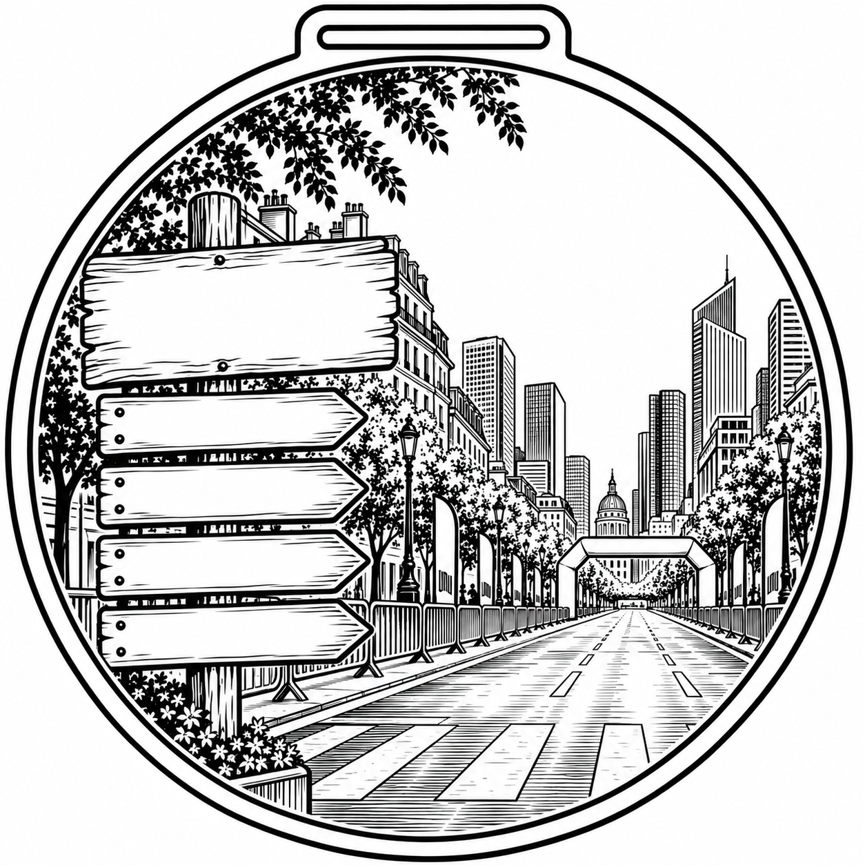 Modèle 16 : Marathon urbain, visuel original avant personnalisation