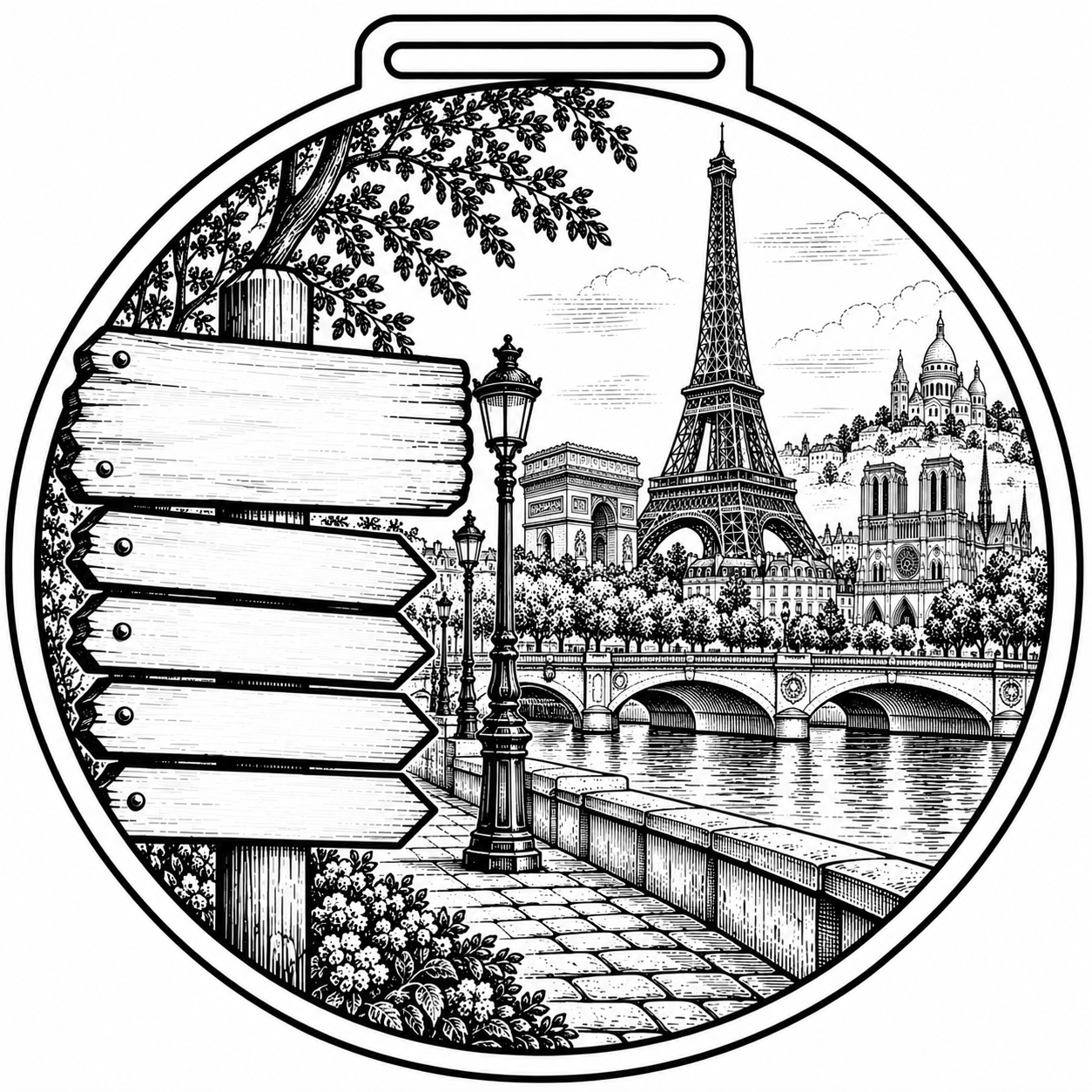 Modèle 07 : Paris — Grands monuments, visuel original avant personnalisation
